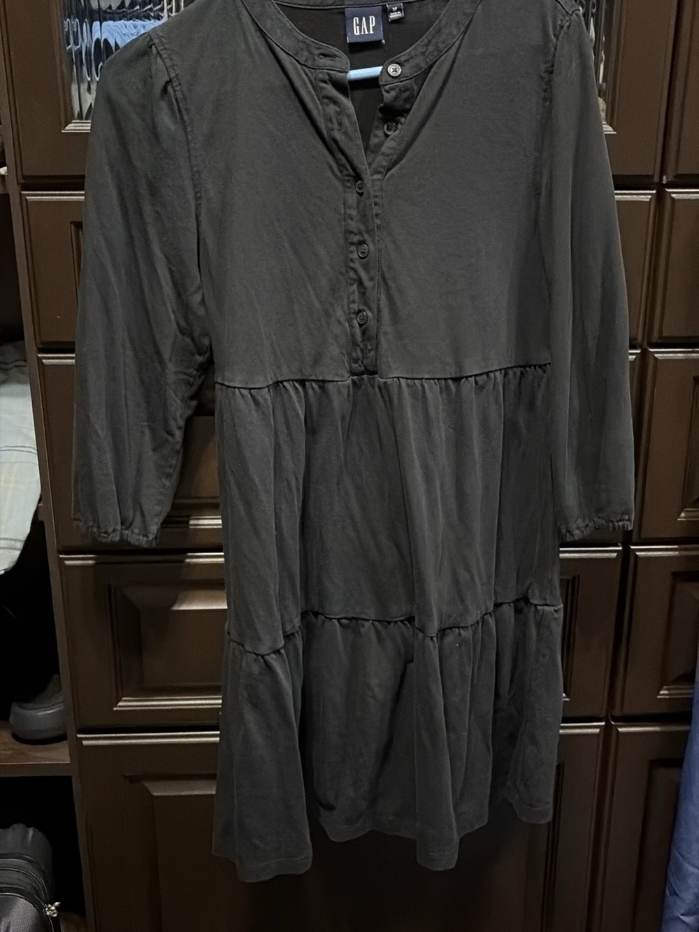 GAP Charcoal Tiered Midi Dress